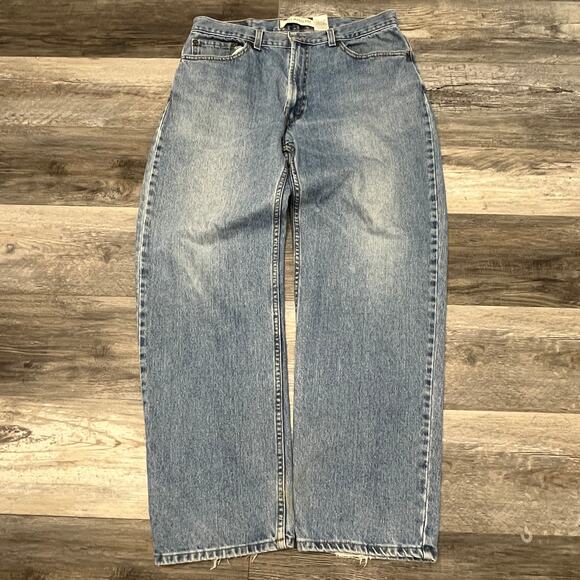 Vintage Y2K 2000s Levis 550 Faded Blue Men 36x30 Relaxed Fit Denim Jeans Red Tab - Picture 1 of 11